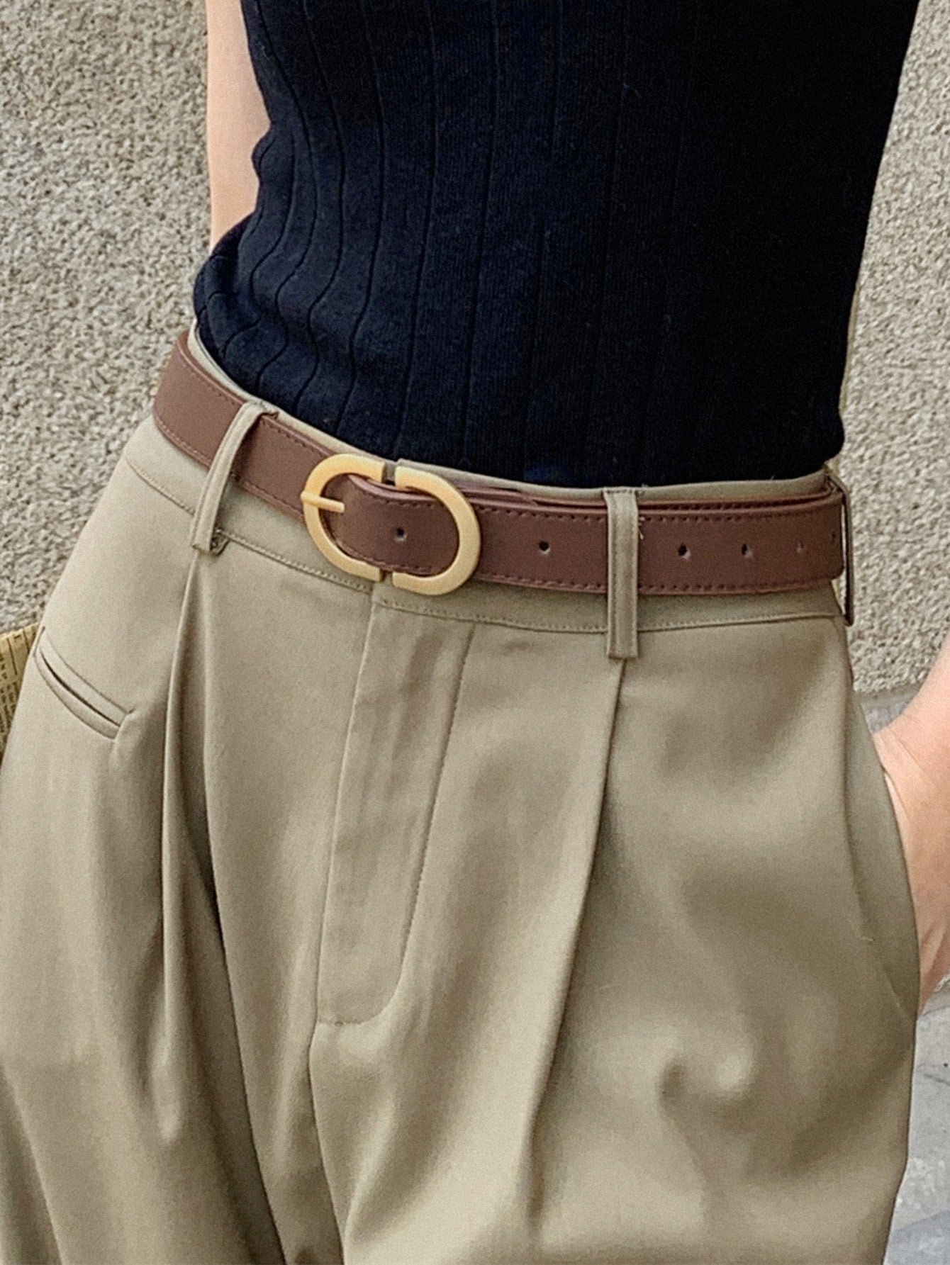Stitch Detail Buckle Belt