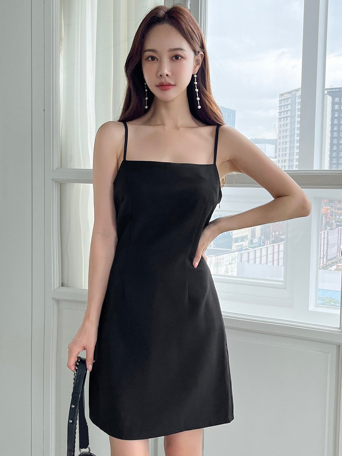 Solid Cami Dress Without Cardigan