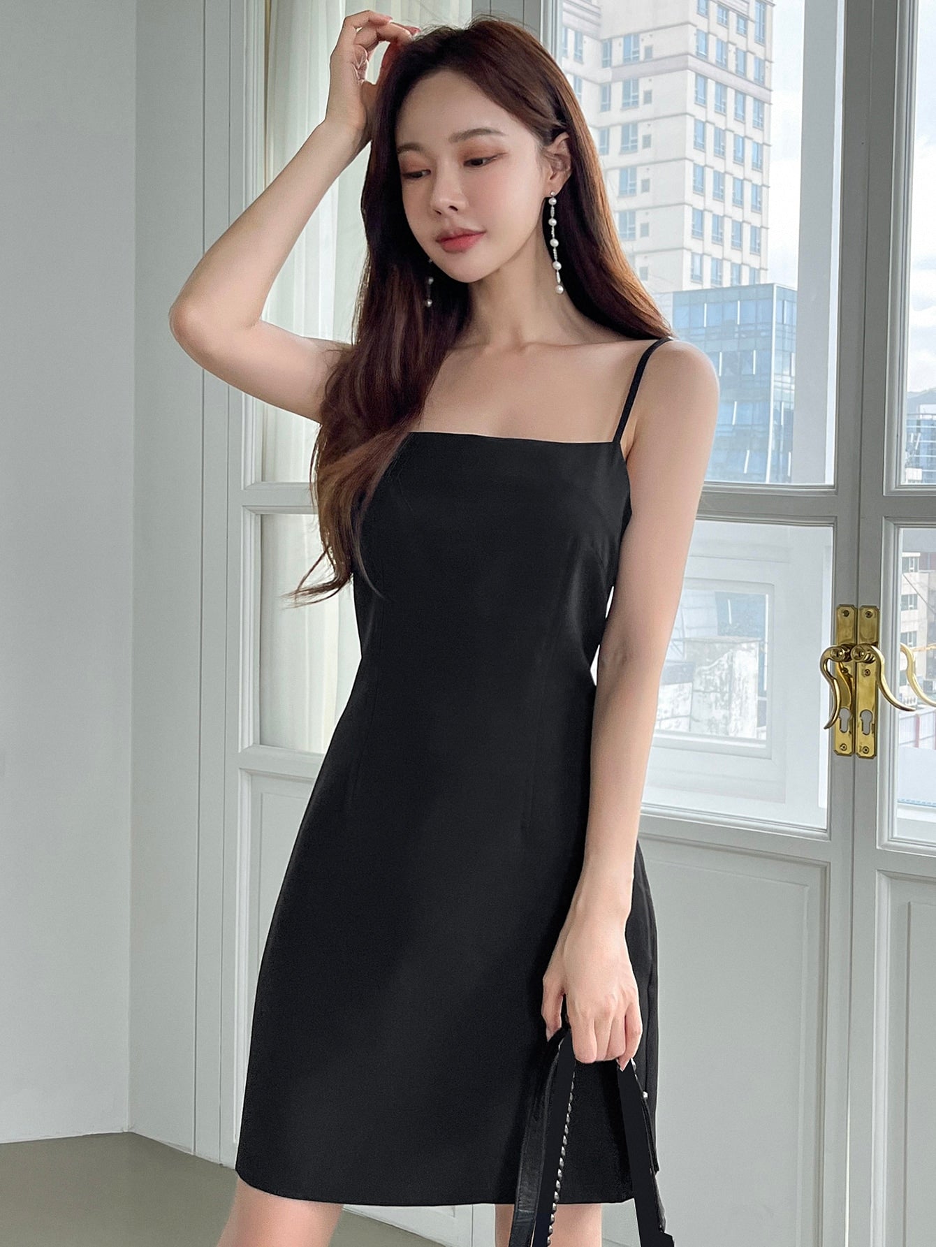 Solid Cami Dress Without Cardigan