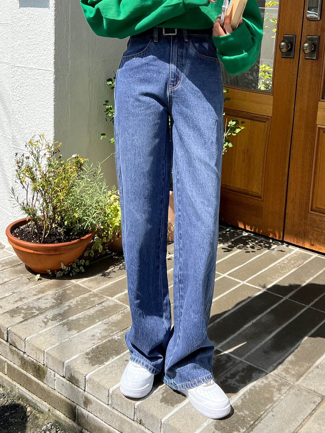 High Waist Straight Leg Jeans