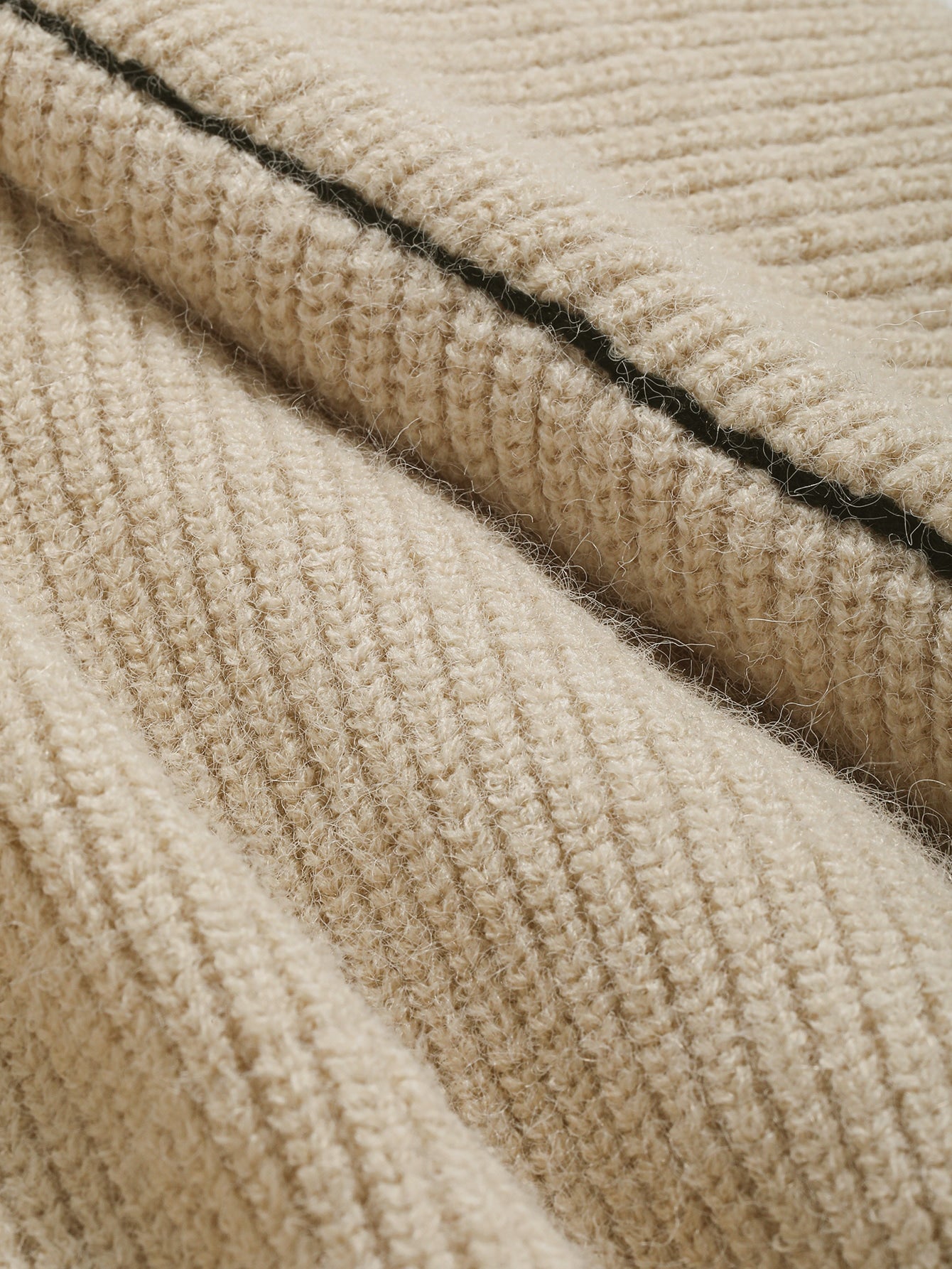 Seam Detail High Neck Drop Shoulder Sweater