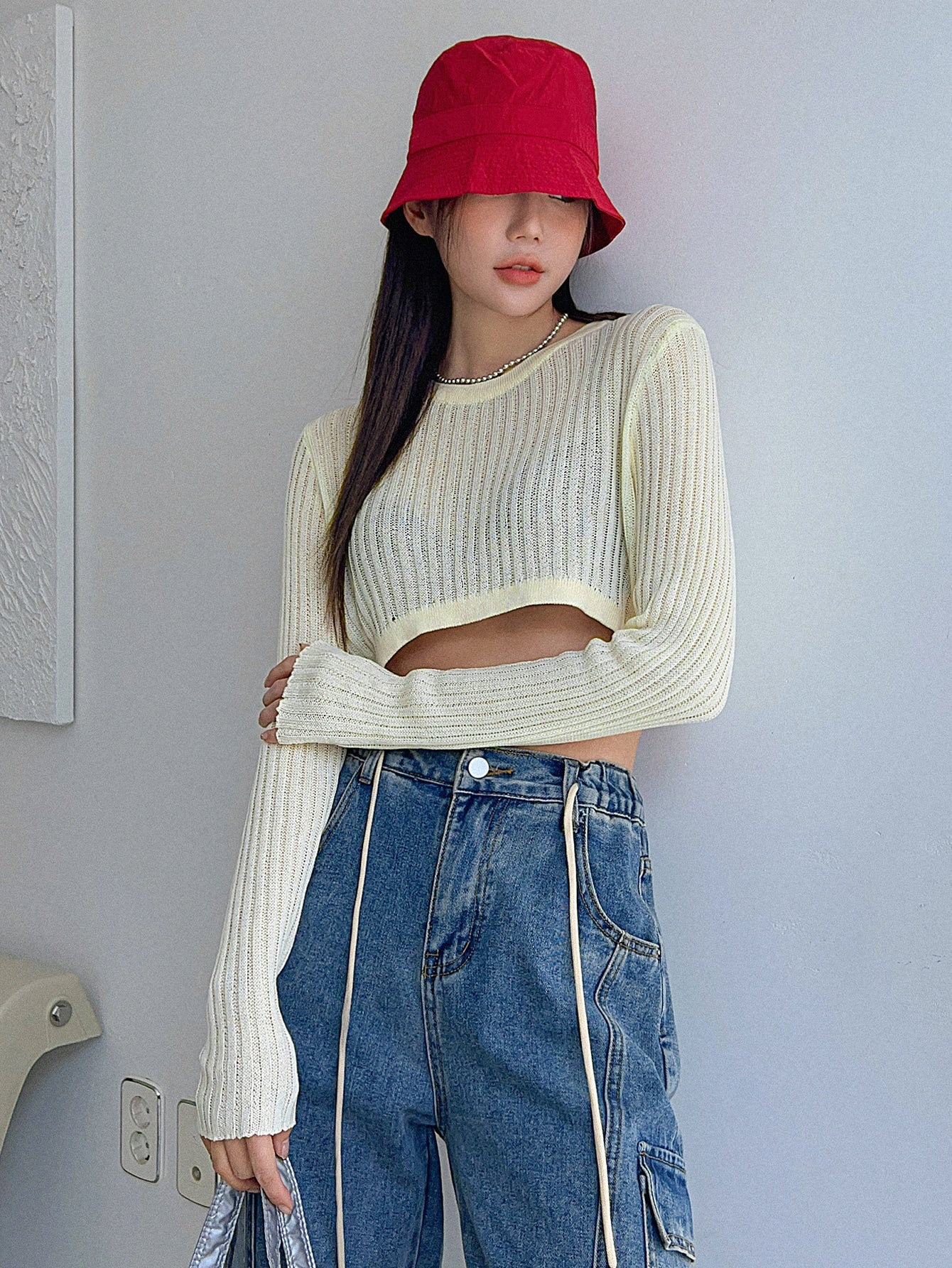 Ribbed Knit Crop Sweater