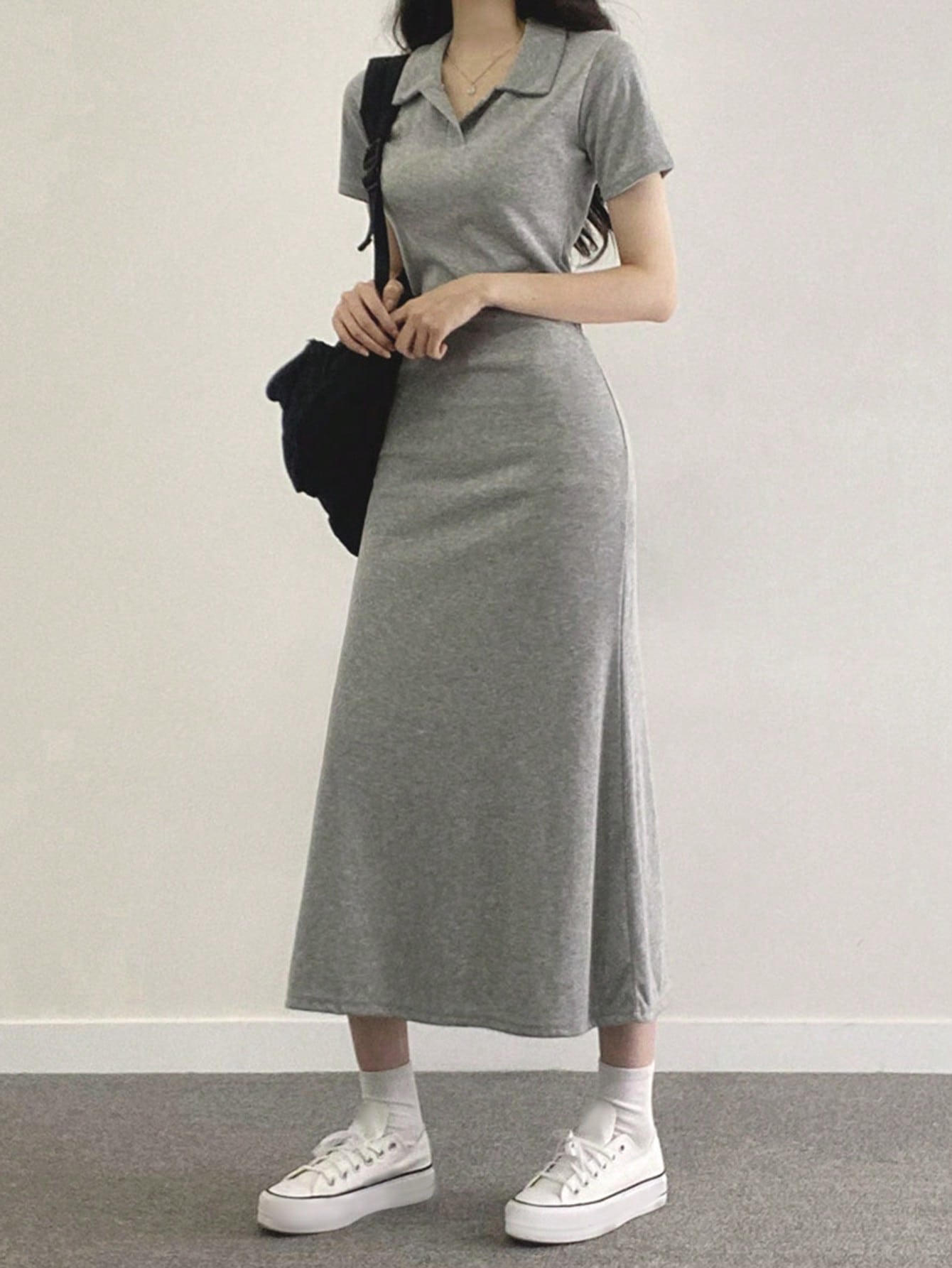 Solid A-line Dress