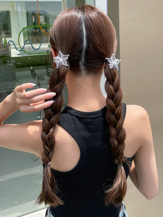2pcs Women Star Design Fashion Hair Claw For Daily Life Cute