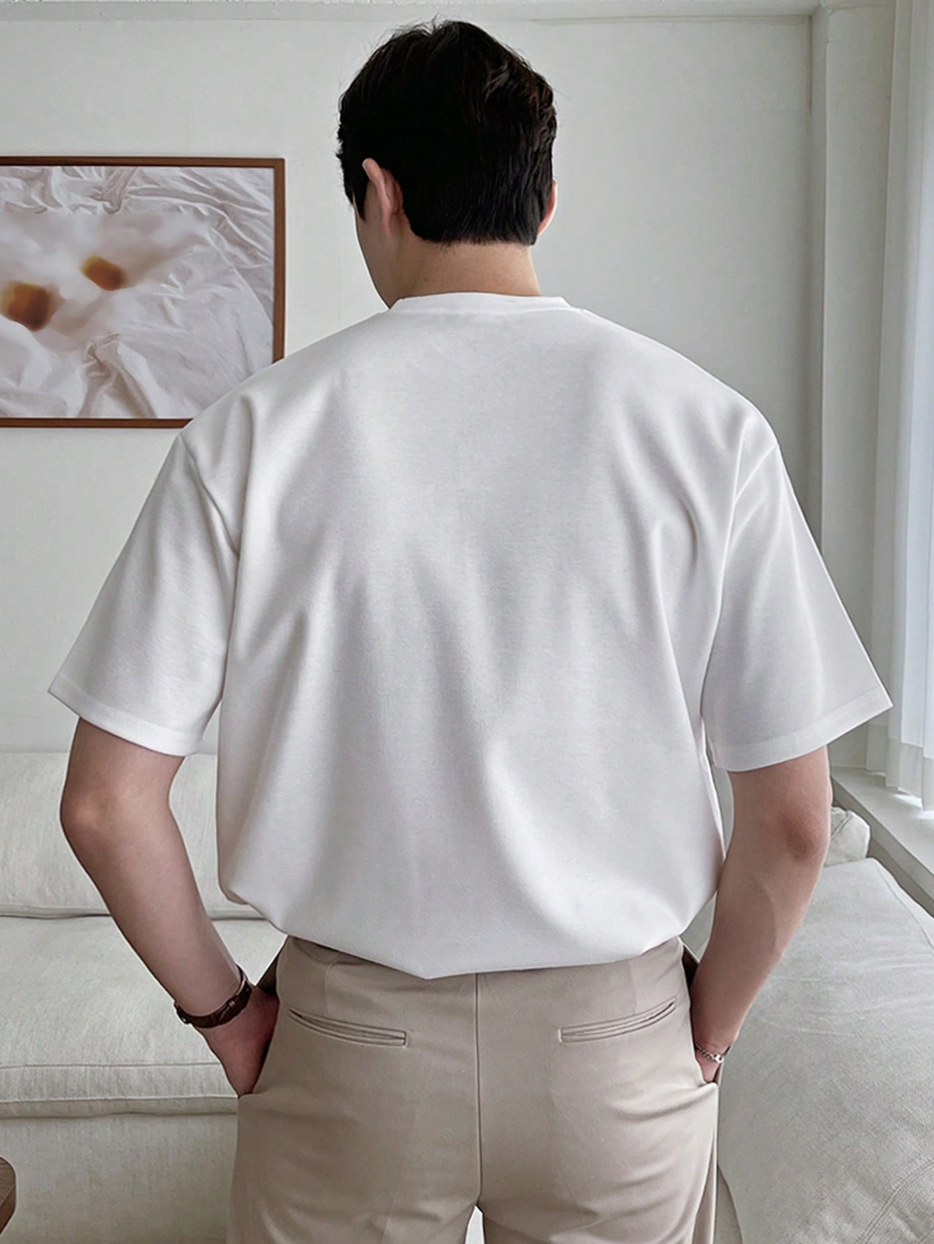 Men Cotton Flap Pocket Plain T Shirt