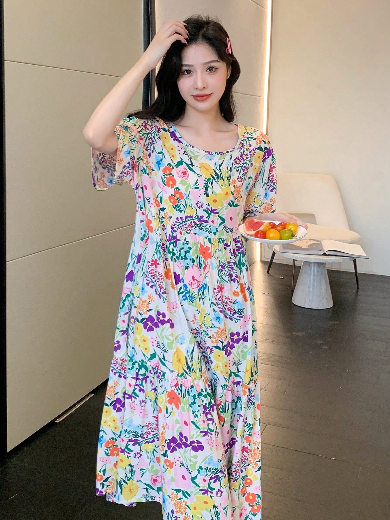 Allover Floral Print Nightdress