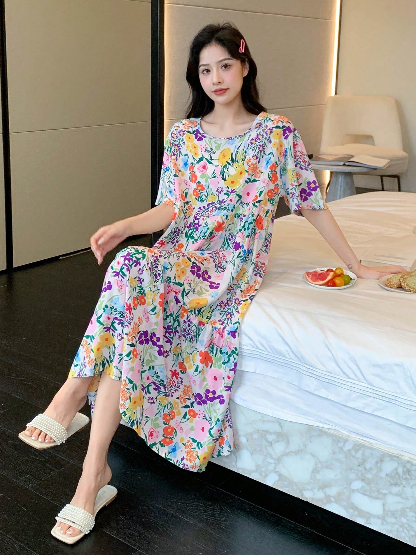 Allover Floral Print Nightdress