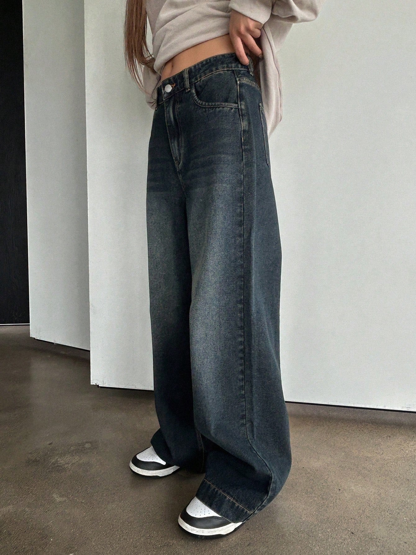 Solid Wide Leg Jeans – DAZY