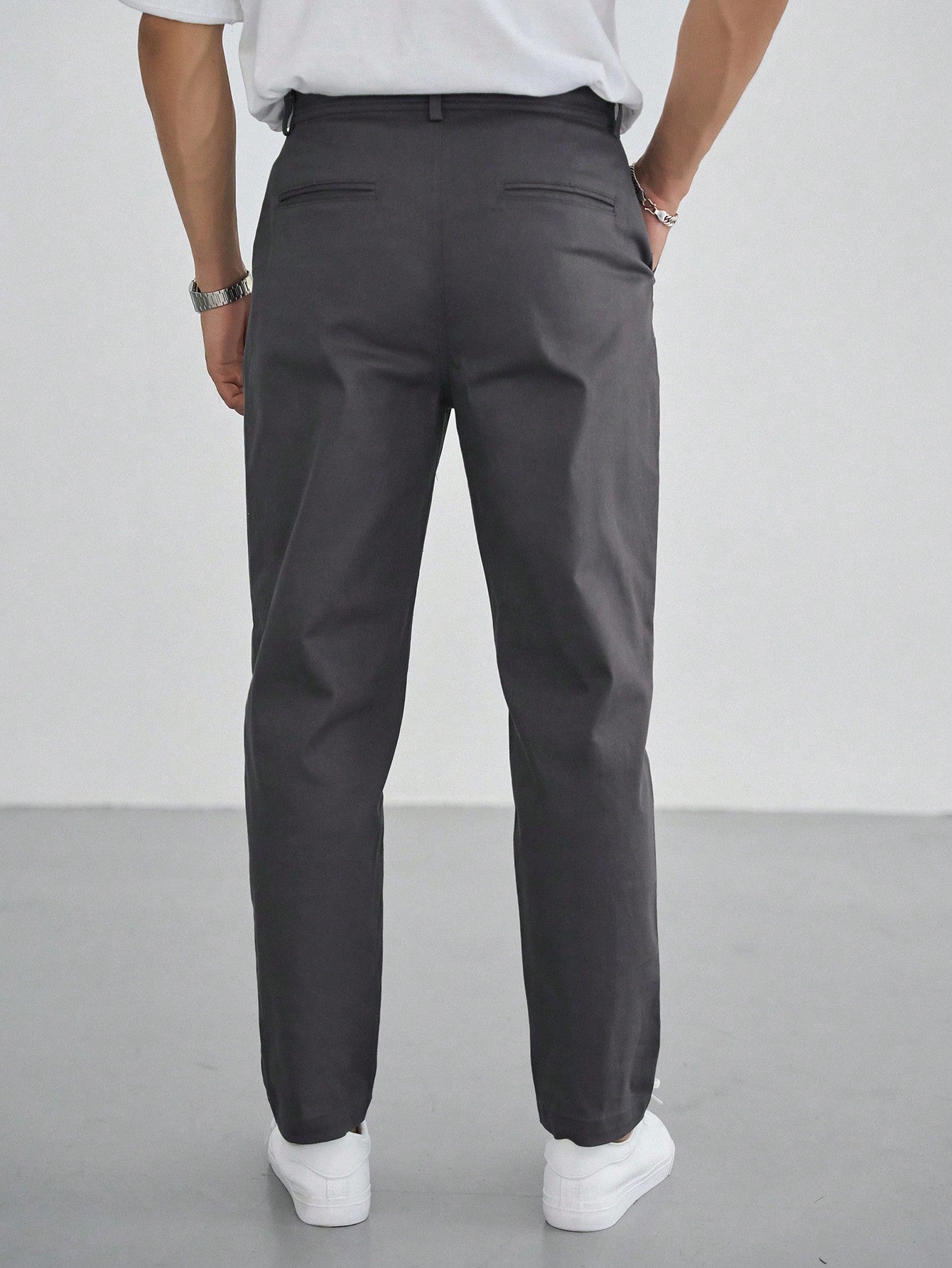 Kpop Men's Straight-leg Pants With Side Pockets