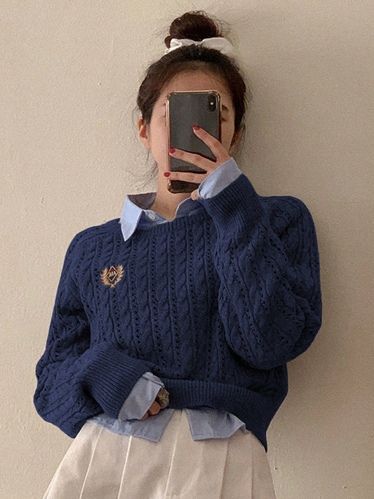 Preppy Style Long Sleeve Women's Sweater