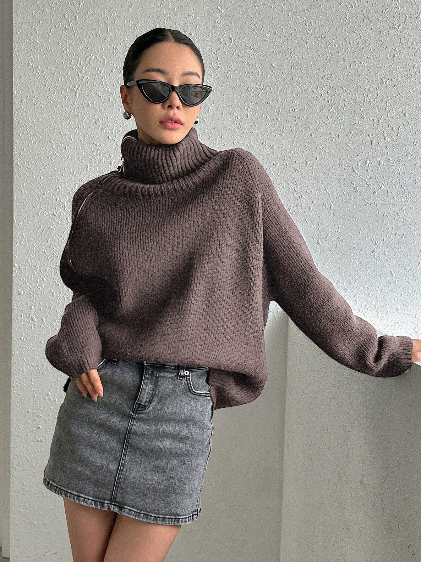 Women's Zipper Front Cardigan Sweater