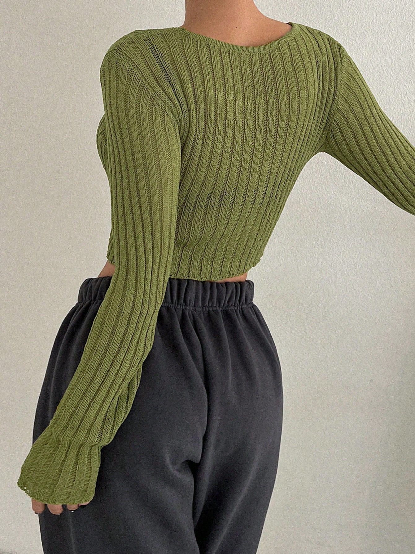 Women's Solid Color Half Sleeve Crop Top Cardigan With Tie Front