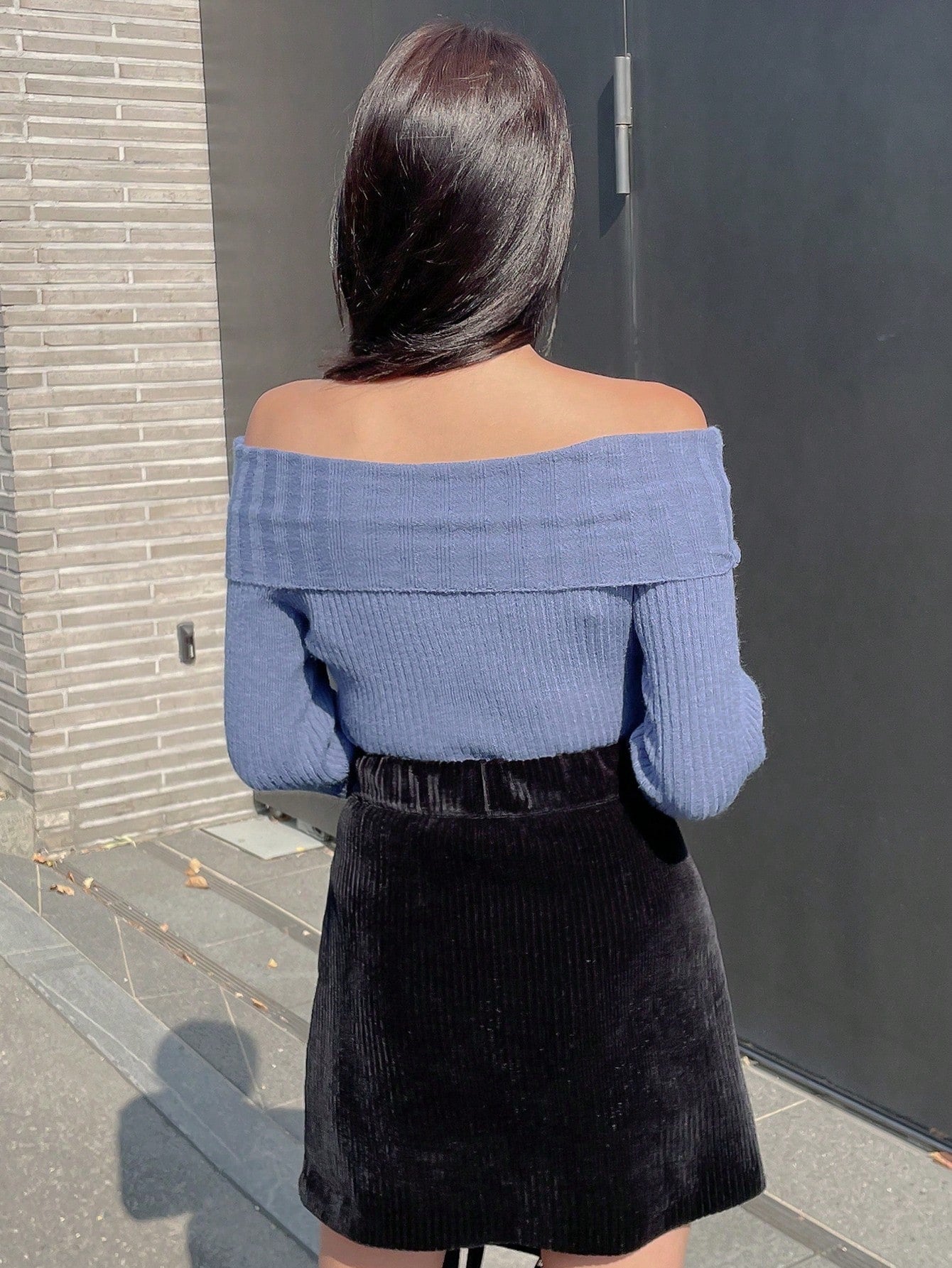 Women'S Off Shoulder Long Sleeve Sweater