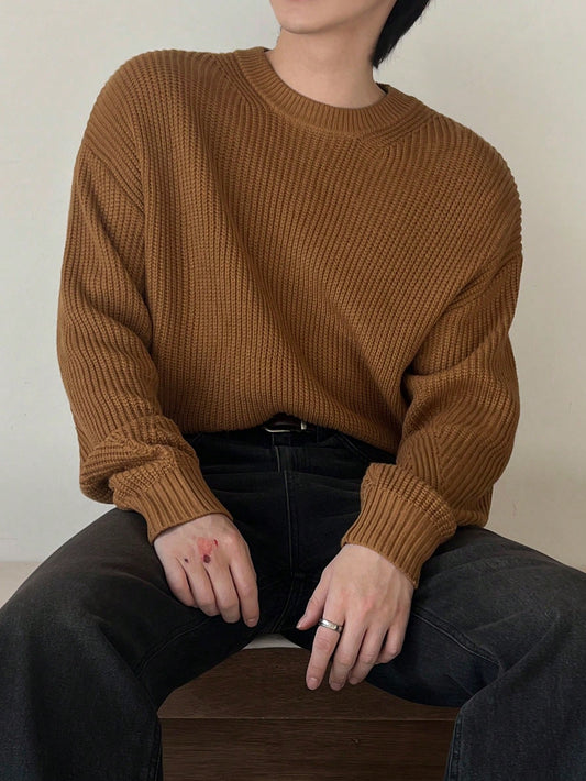 Solid Color Minimalist Sweater For Men