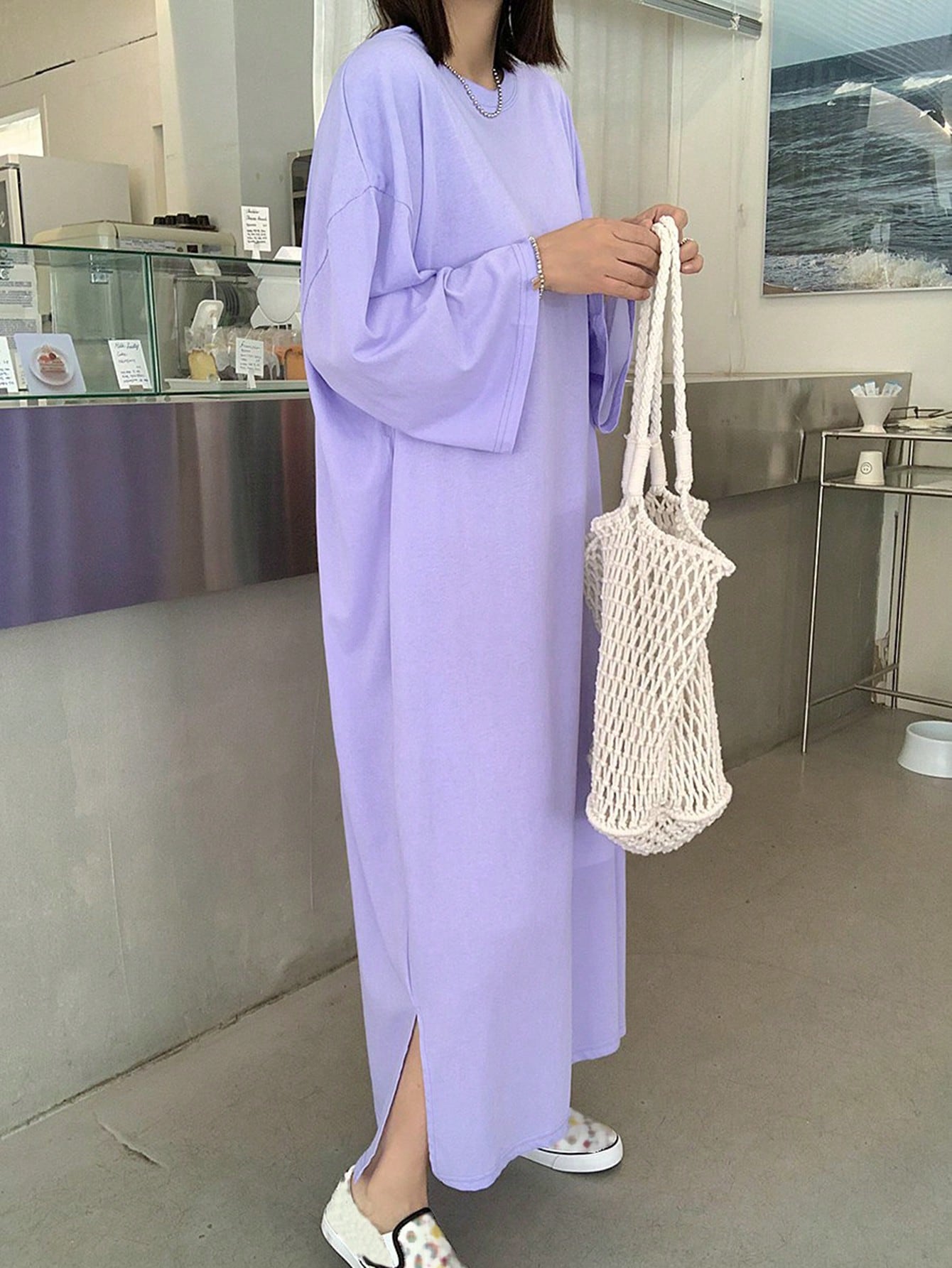 Ladies' Solid Color Casual Dress