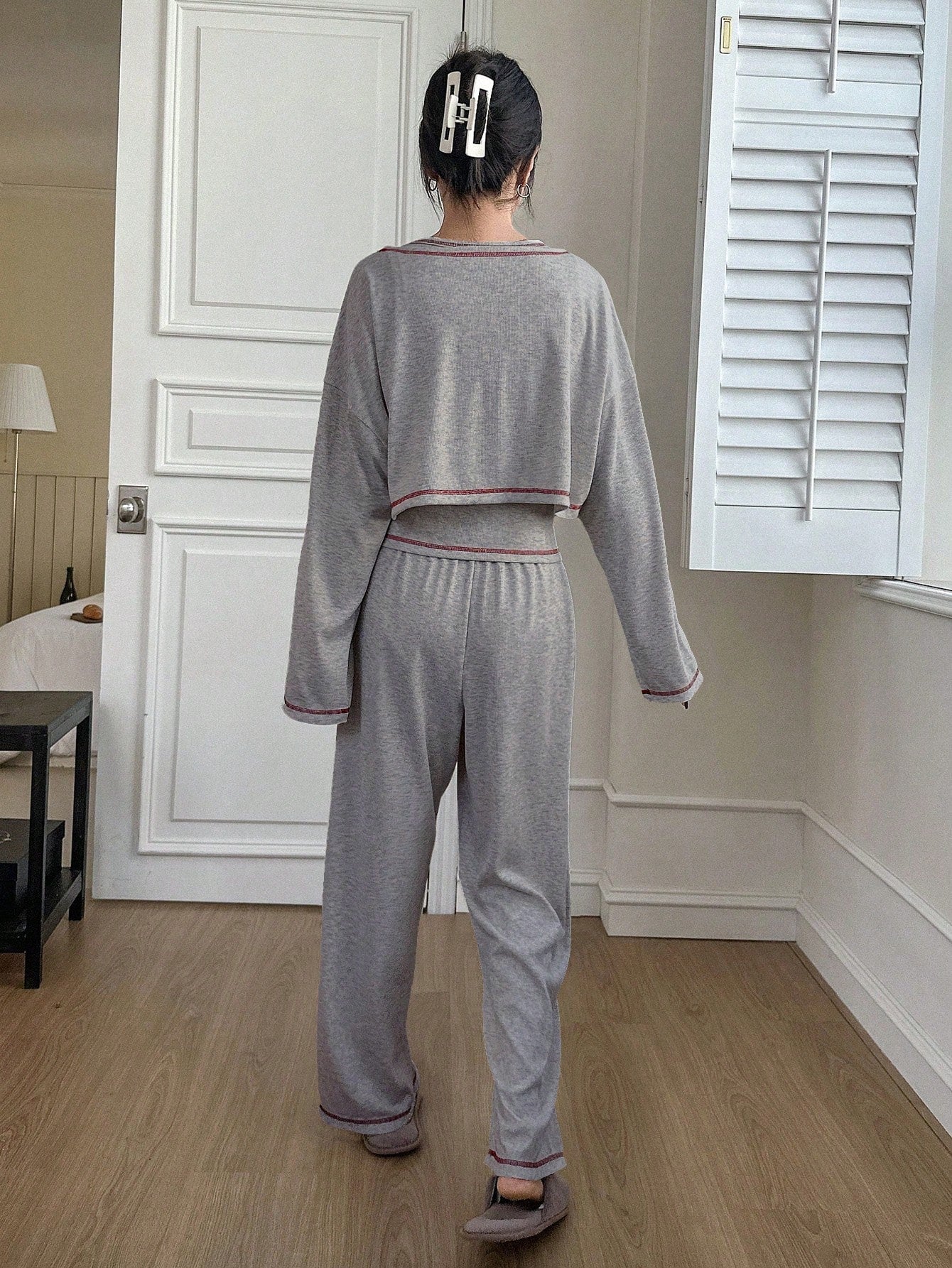 Women's Loose-Fitting Home Wear Set, See-Through