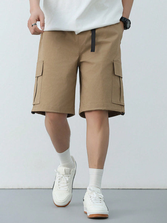Men's Solid Color Cargo Shorts For Summer