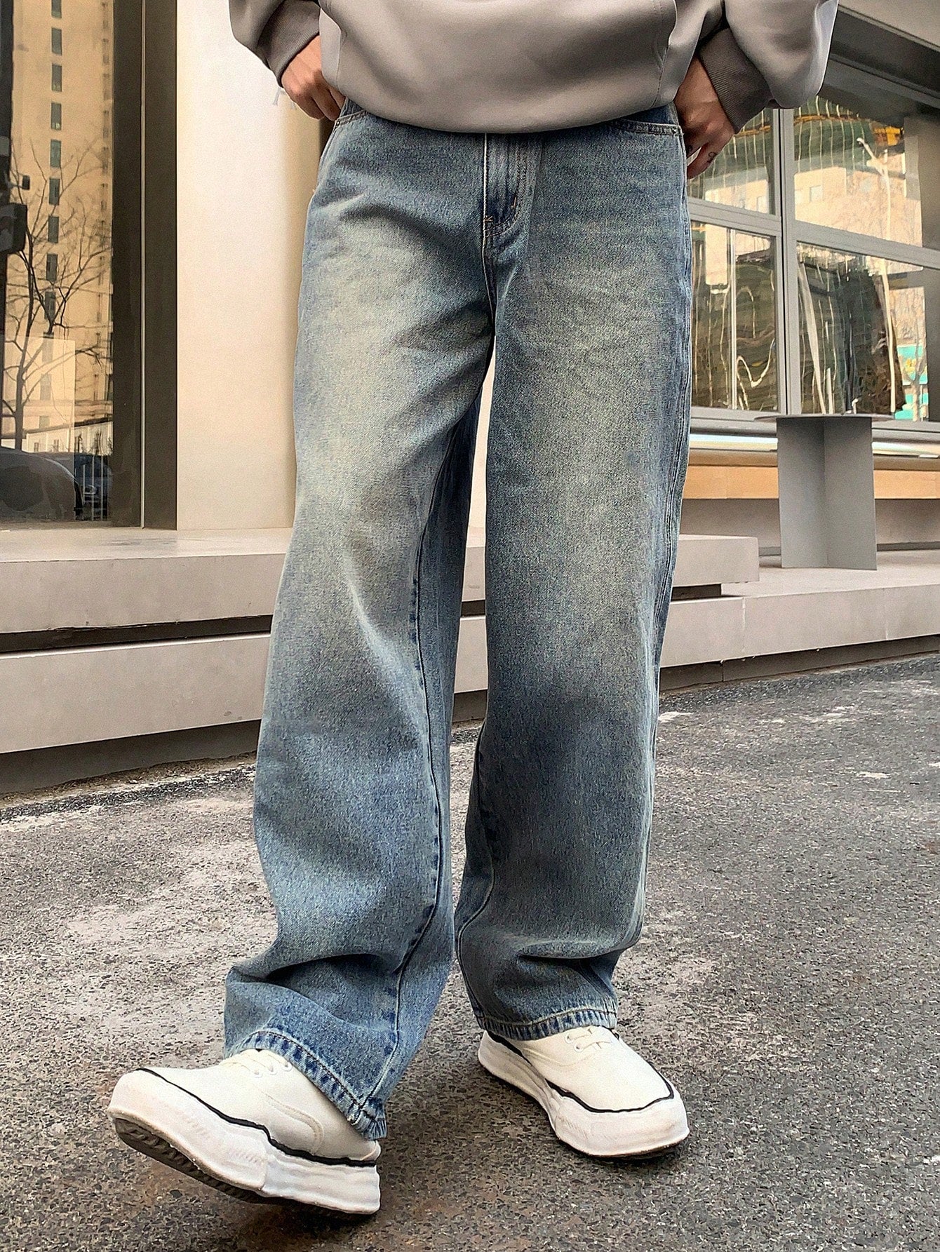 Men's Streetwear Straight & Loose Fit Jeans