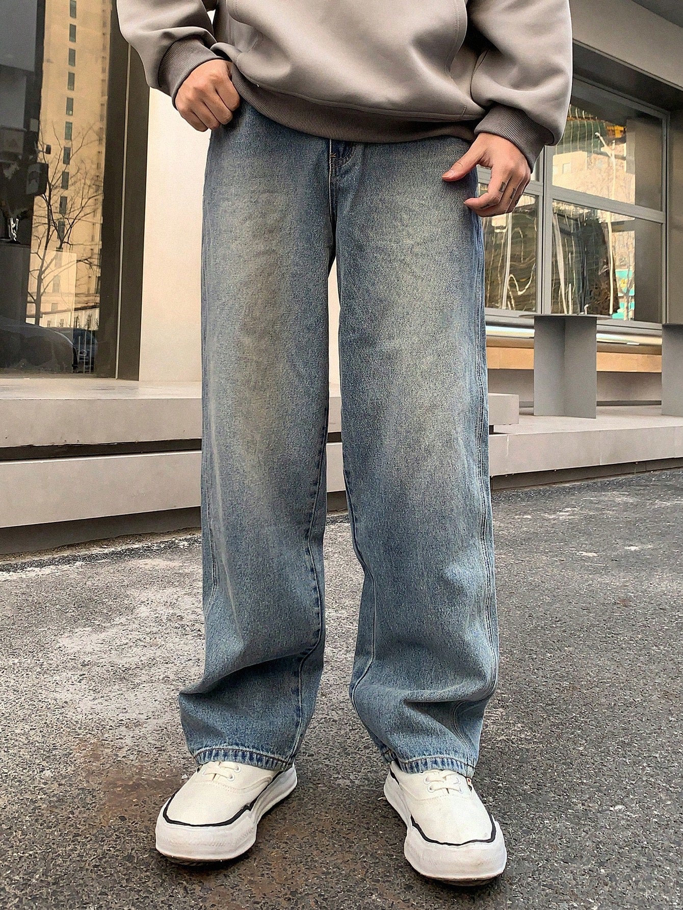 Men's Streetwear Straight & Loose Fit Jeans
