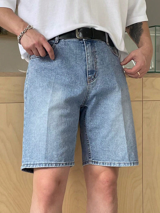 Men's Straight Cut Casual Denim Shorts