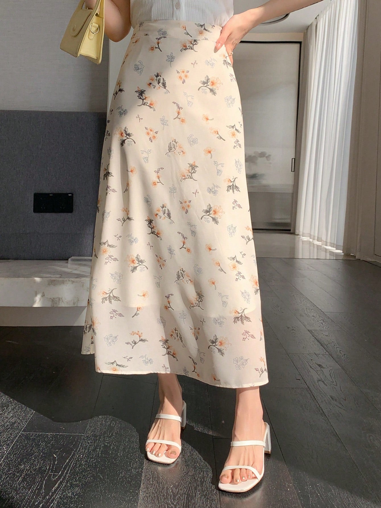 Women's Floral Design A-Line Skirt