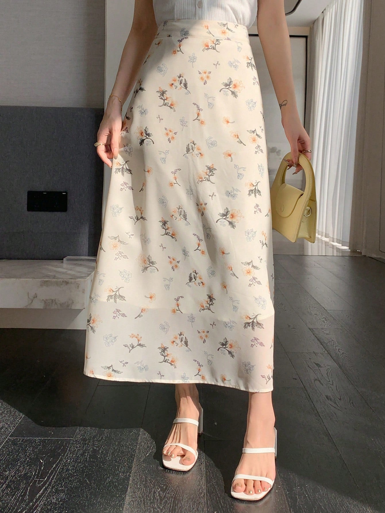 Women's Floral Design A-Line Skirt