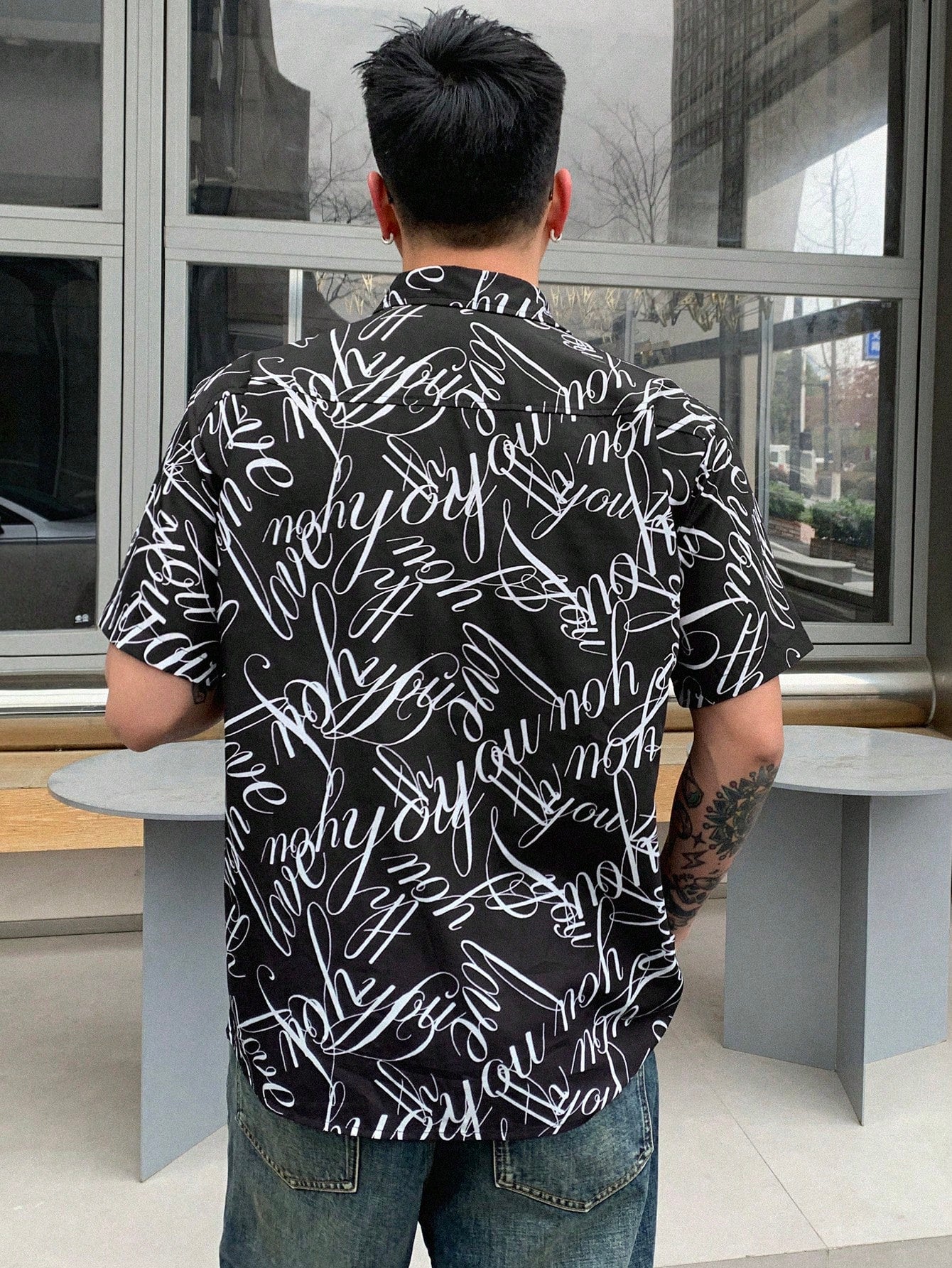 Men's Floral Print Short Sleeve Shirt For Summer