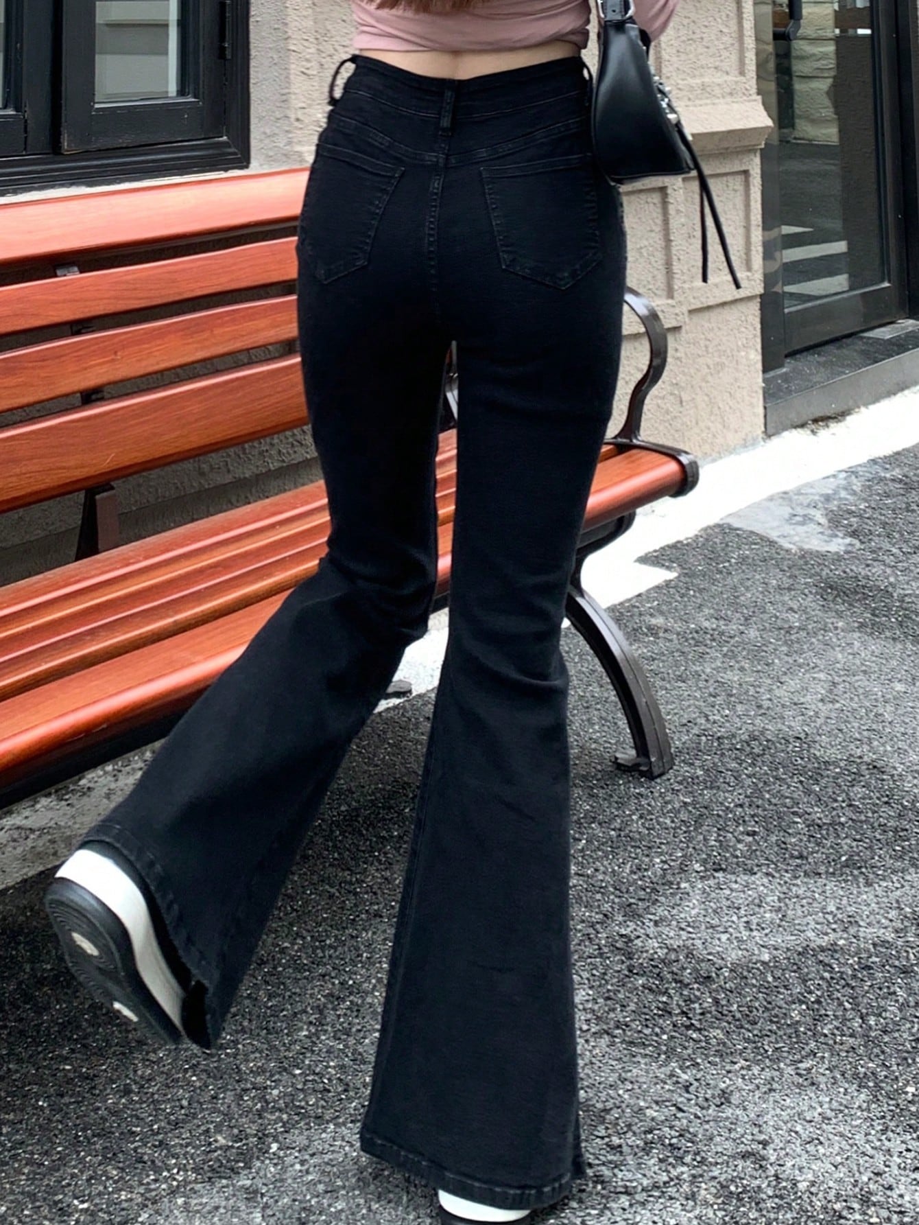 Slanted Pocket Split Flare Jeans