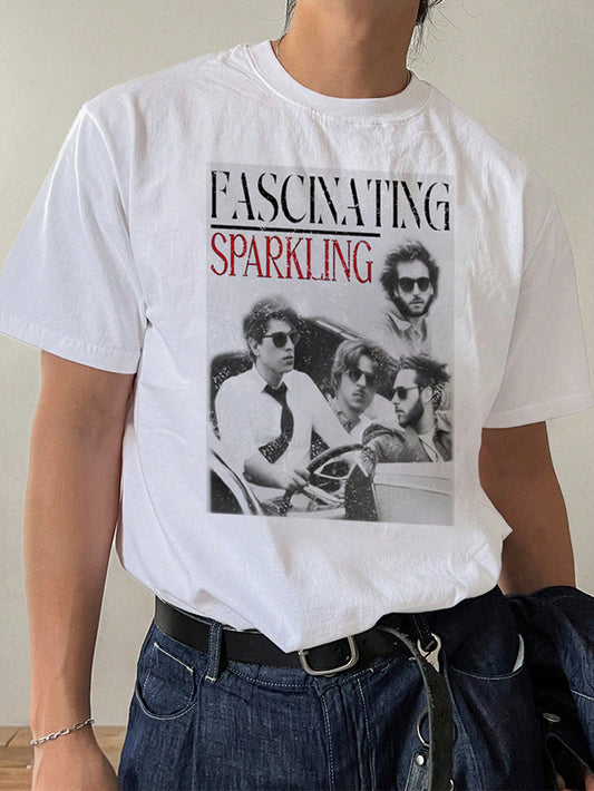 Men's Character & Letter Printed Summer T-Shirt