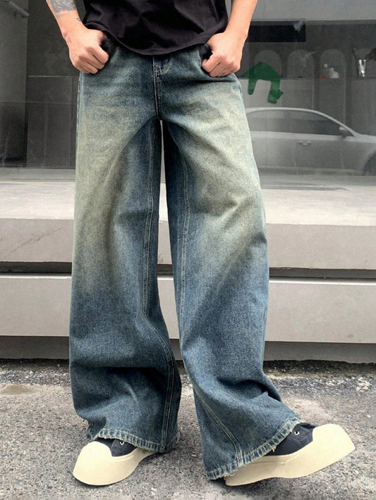 Men's Streetwear Vintage Style Loose Fit Wide Leg Jeans