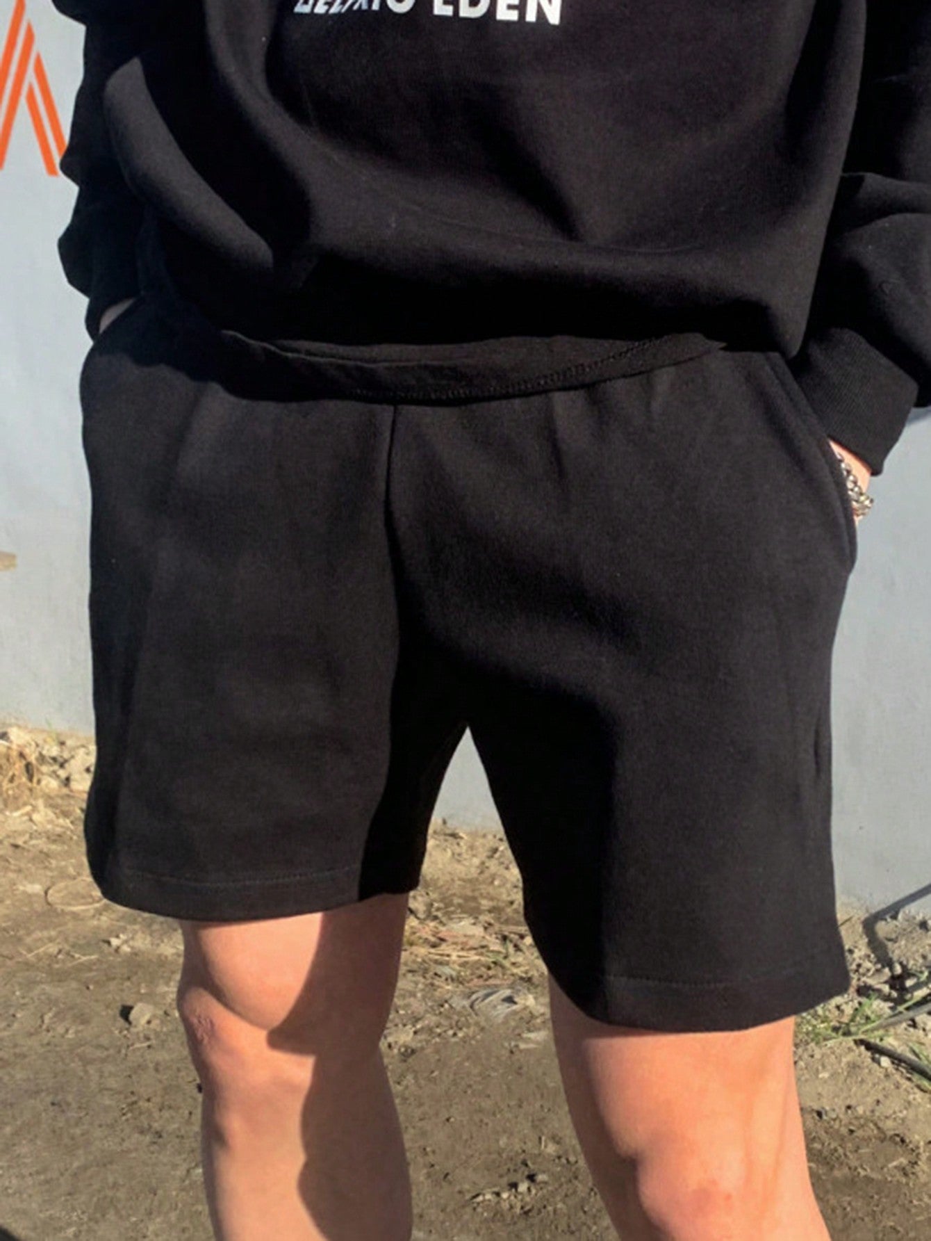 Men's Summer Solid Color Shorts With Slant Pocket