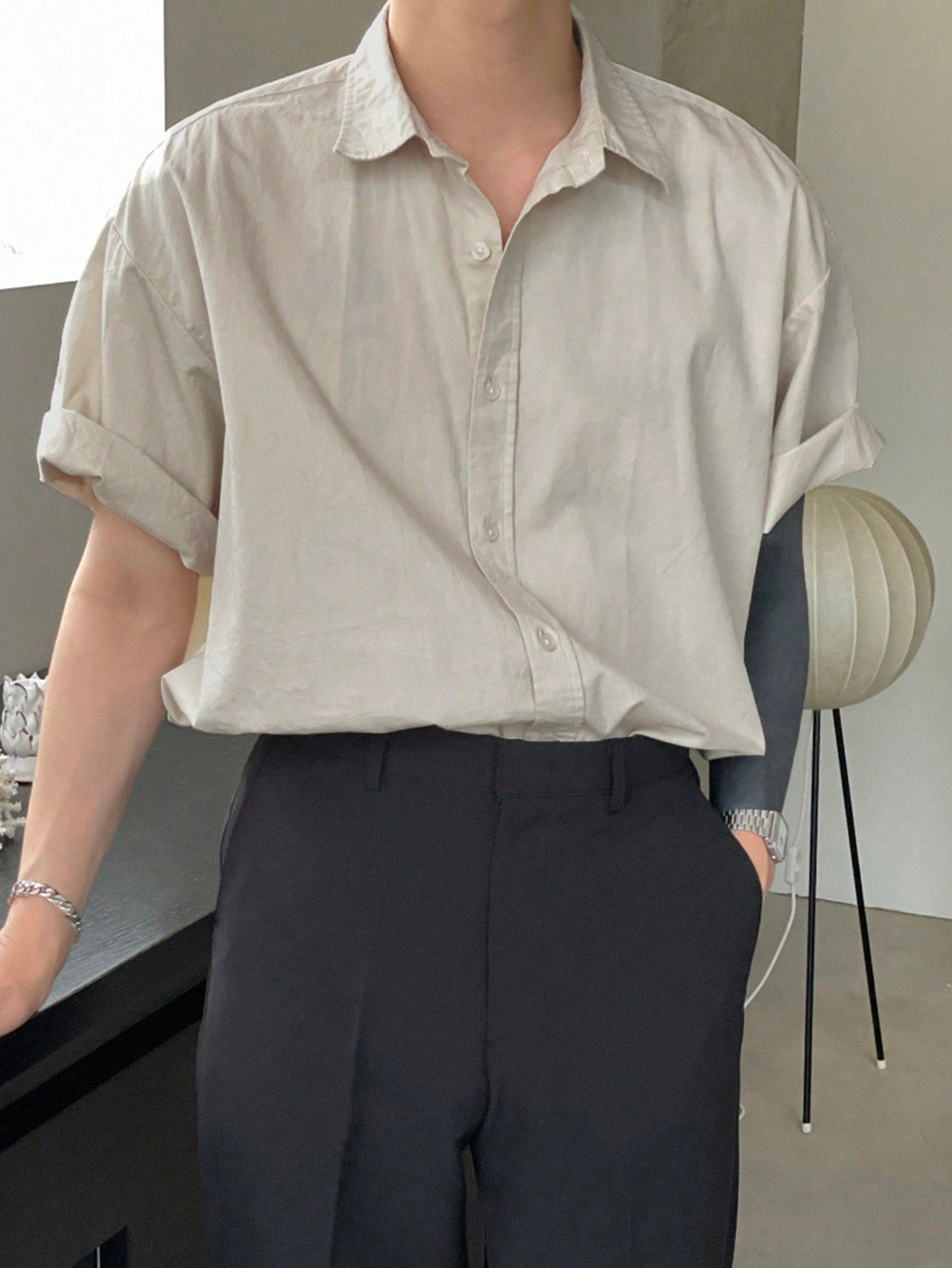 Men's Summer Solid Short Sleeve Shirt