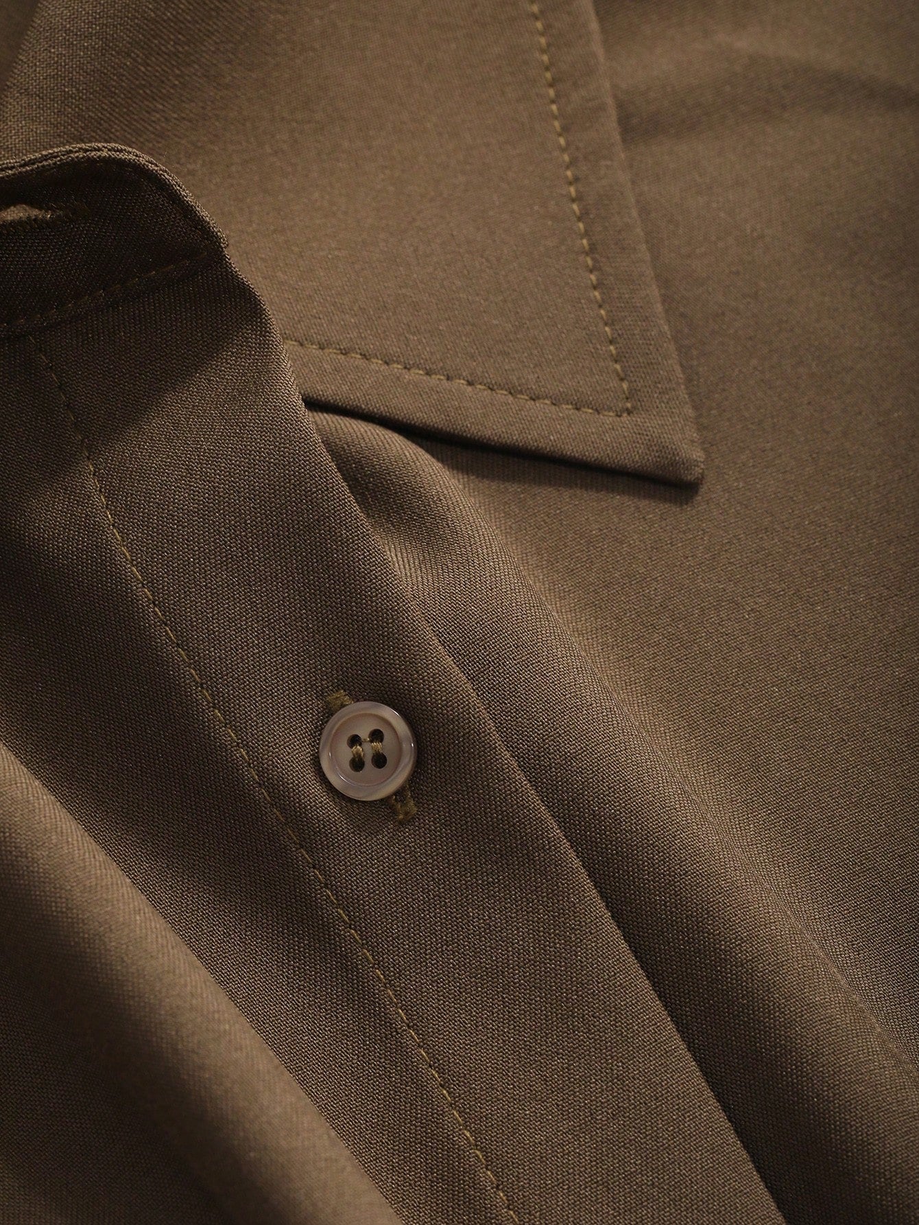 Solid Color Loose Fit Drop Shoulder Casual Shirt