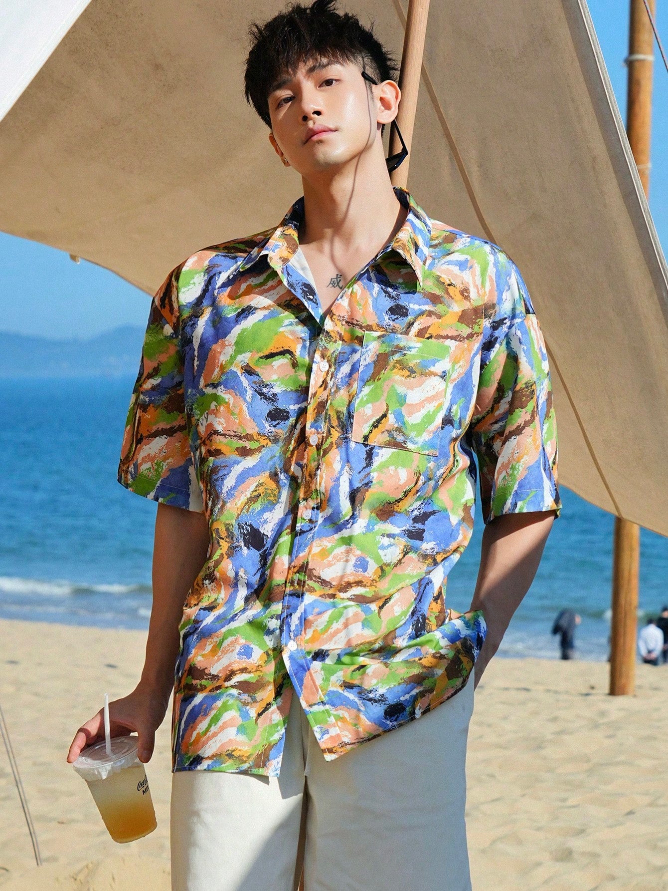 Men's Printed Short Sleeve Shirt For Summer