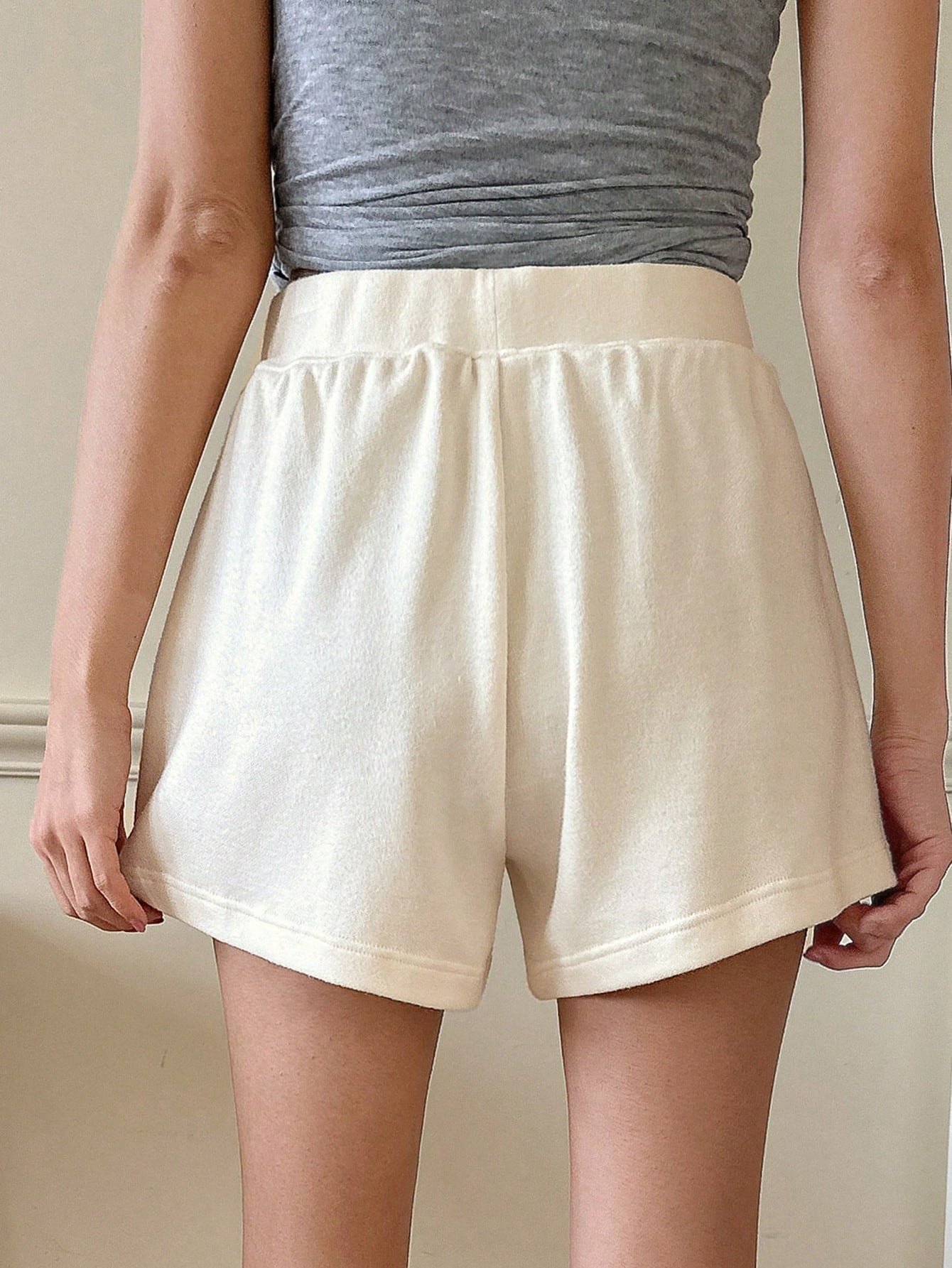 Casual Homewear Shorts With Small Letter Decorations
